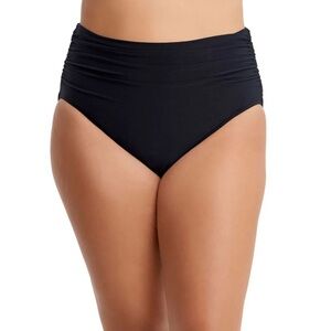 Magicsuit High Rise Ruched Bikini Bottom Black 12